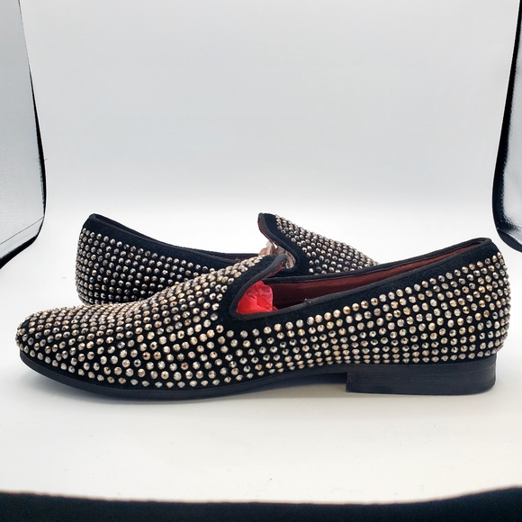 Steve Madden Men Formal Caviar  Loafers Black Lether Silver Beads Size 7 - Picture 7 of 7